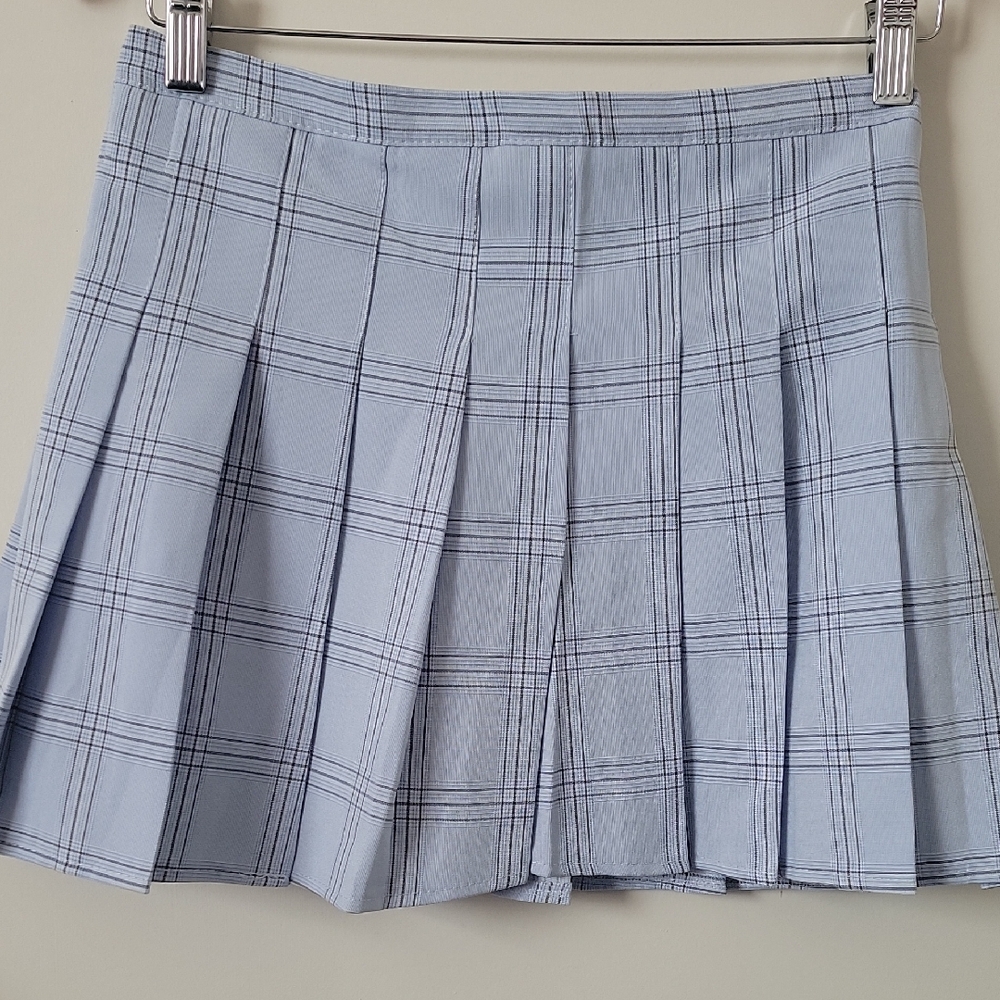 Princess Polly Light Blue Checkered Mini Skirt